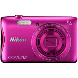 Nikon COOLPIX S3700 Compact Digital Camera with 8x Optical Zoom, 16x Digital Zoom, 20.1MP, HD 720p, Wi-Fi, NFC, 2.7